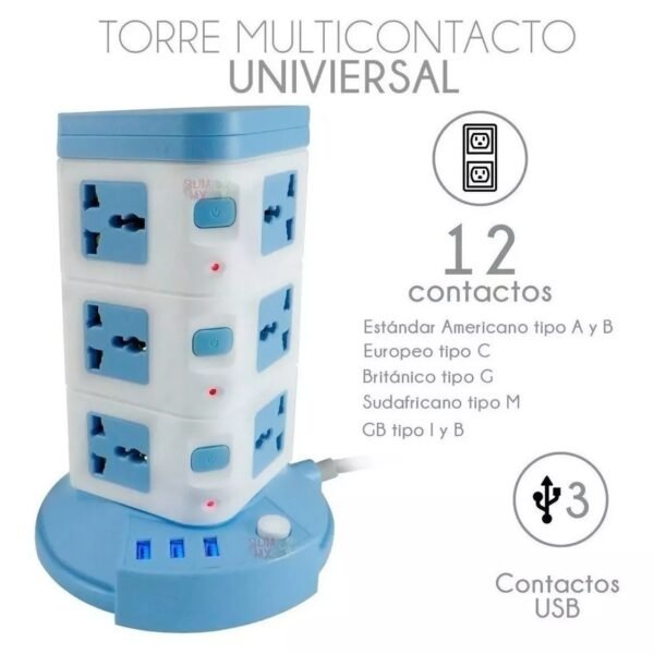MULTITOMA Torre 12PUERTOS 3Usb   LH-A03UL