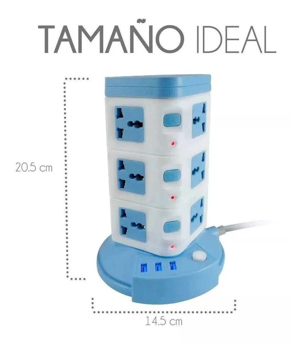 MULTITOMA Torre 12PUERTOS 3Usb LH-A03UL - Imagen 6