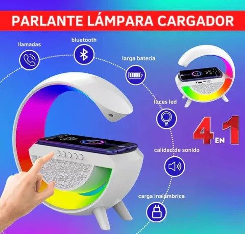 PARLANTE Lampara Inteligente 4en 1 Cargador Altavoz Bluetooth bt2301 - Imagen 3