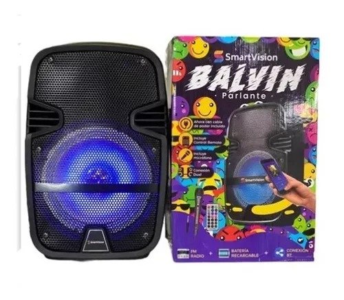 PARLANTE CABINA BALVIN 8’’ USB Recargable y energia con microfono