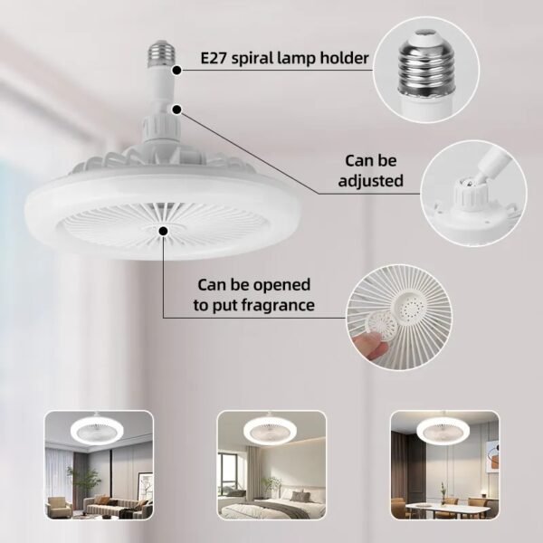 LAMPARA VENTILADOR  Roscae27 fan ligth sin CONTROL
