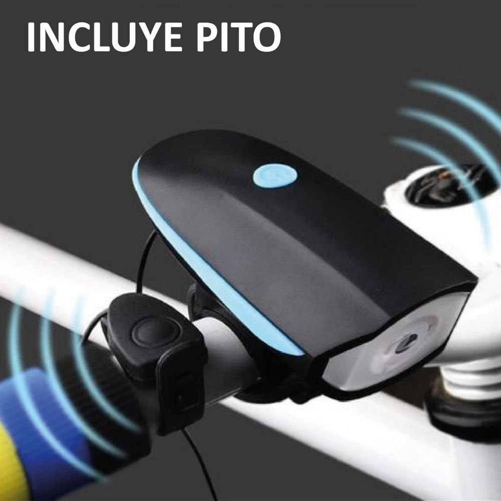 LINTERNA BICICLETA Con pito bocina - Imagen 5
