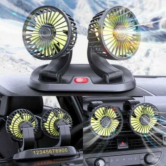 VENTILADOR DOBLE 360° para carro escualizable