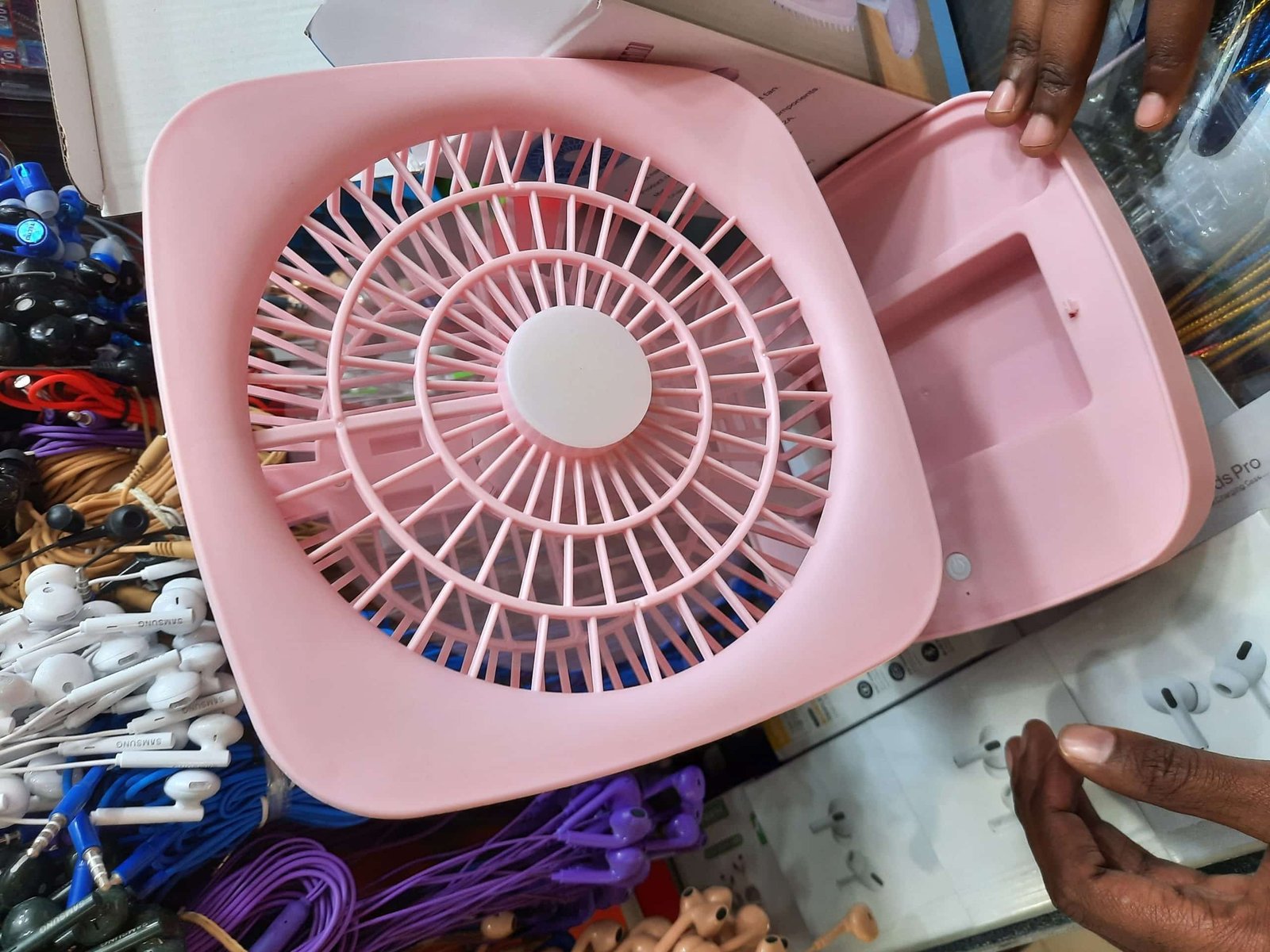 VENTILADOR LAMPARA colgable recargable pilas 20cm jk-f666 - Imagen 4