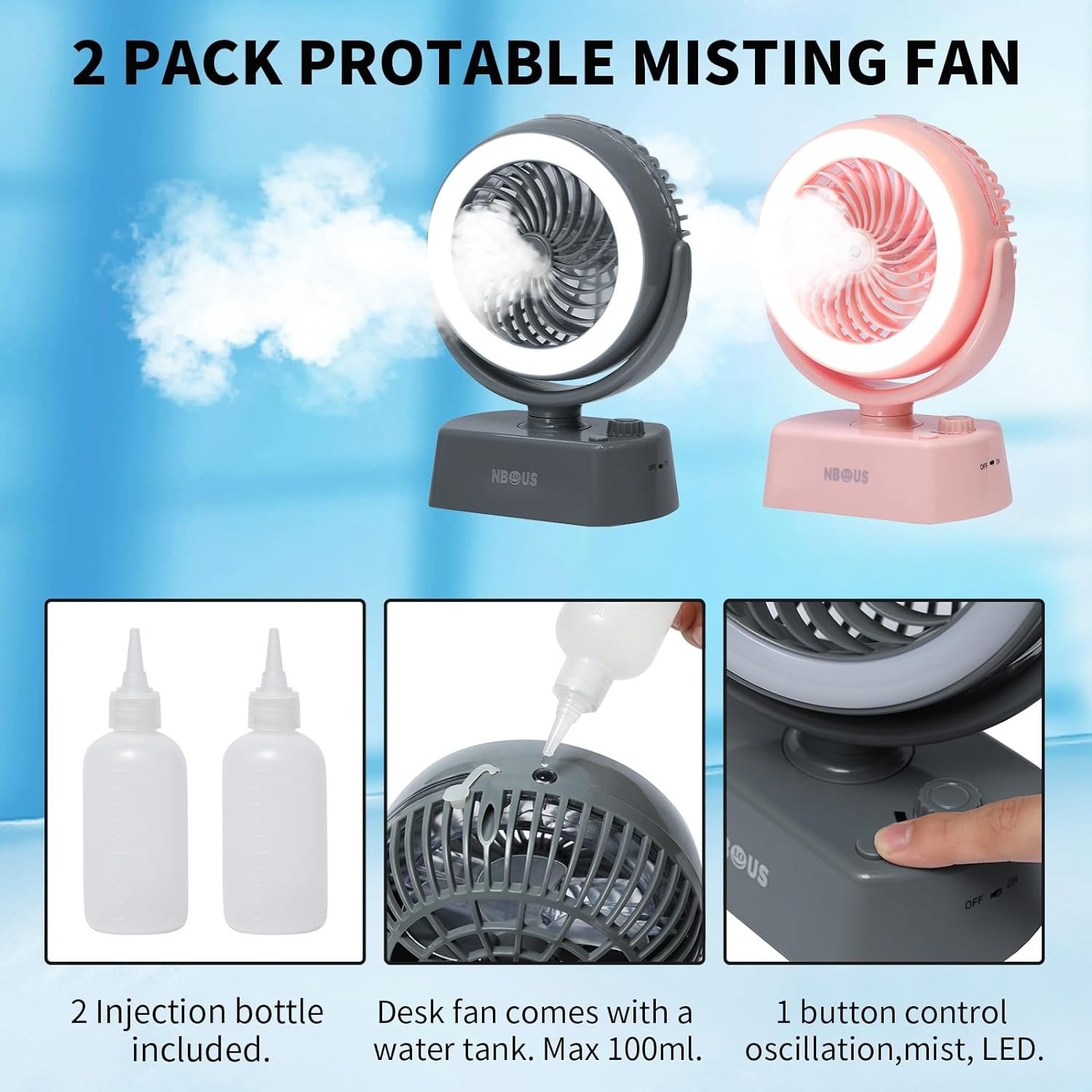 VENTILADOR LAMPARA Giratorio recargable pilas 20cm yt-m2028 wildwolf