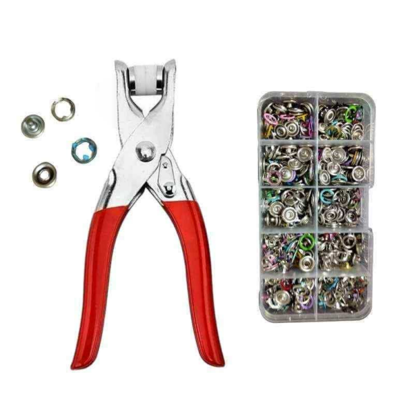 BROCHES con Pinza Alicate + Botones Costura colorful five claw buckle set