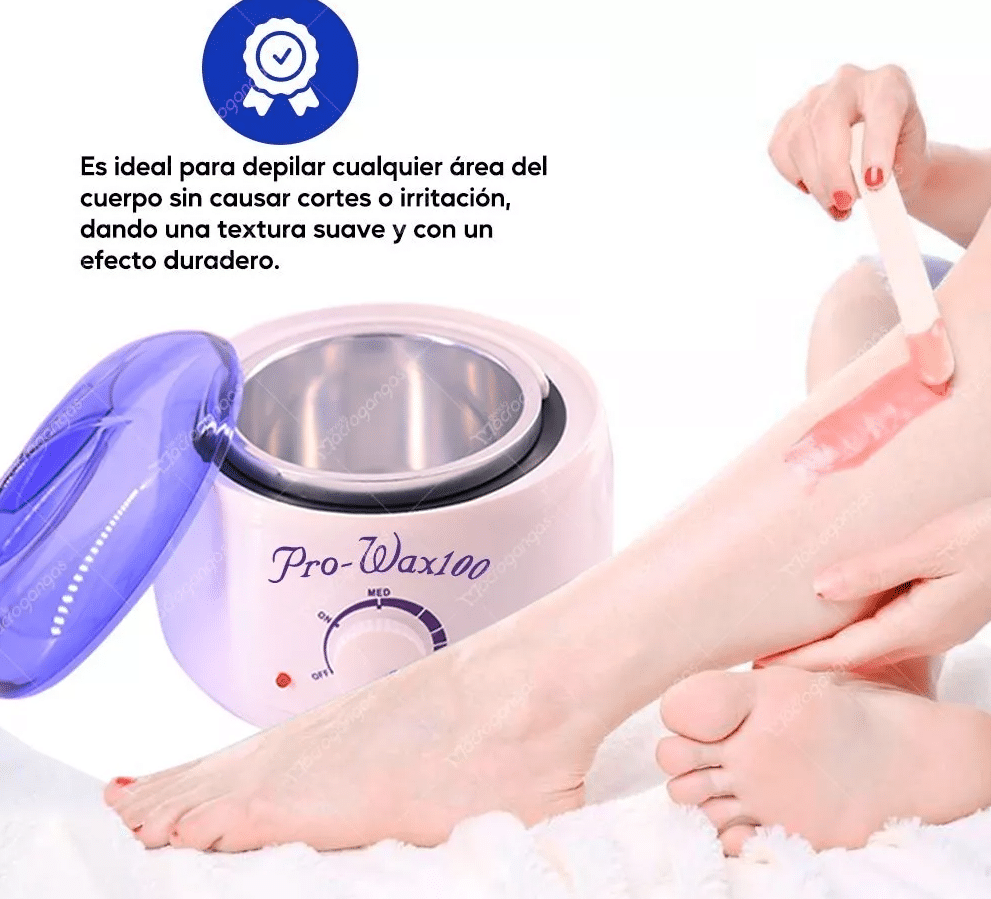 OLLA PARA CERA kit perlas y apliacadores madera pro wax100 - Imagen 4