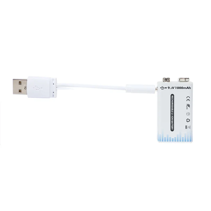 PILA RECARGABLES 9V usb cuadrada - Imagen 3