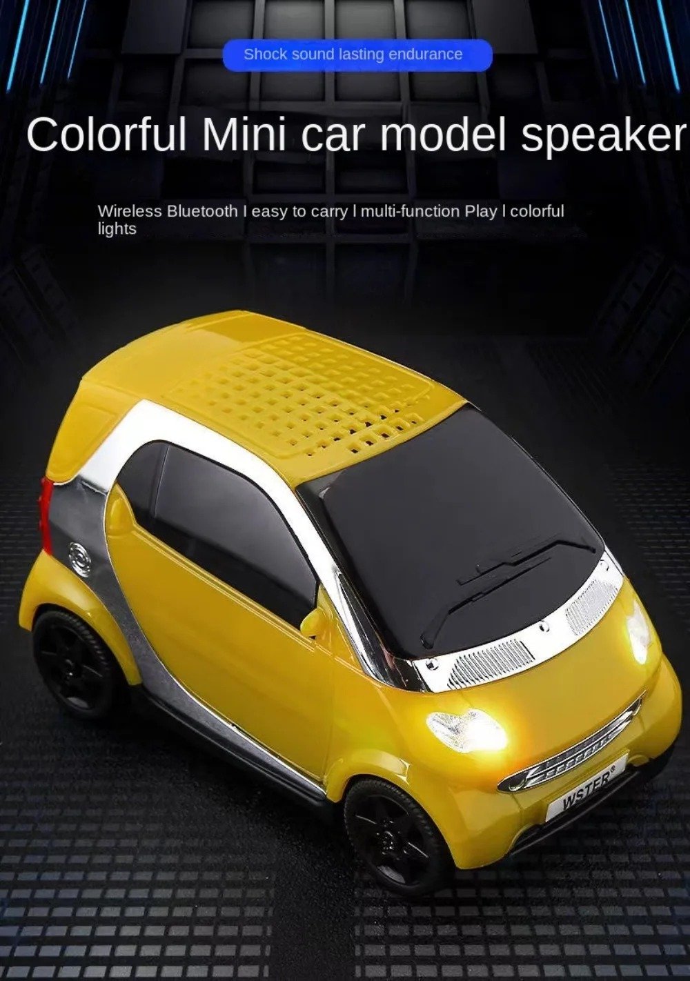 PARLANTE altavoz 5w Bluetooth WS-233 wster car coupe 14cmx8cm - Imagen 3