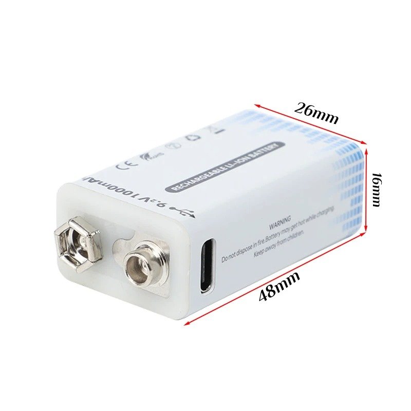 PILA RECARGABLES 9V usb cuadrada - Imagen 4