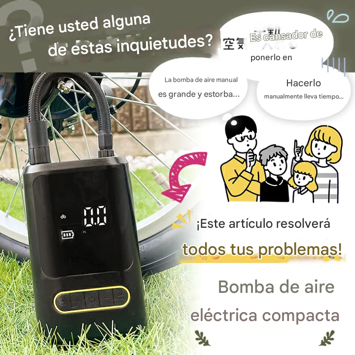 COMPRESOR CAR AIR PUMP ATJ-8466 mini inflador recargable de 130 psi, negra, 4000 mah - Imagen 6