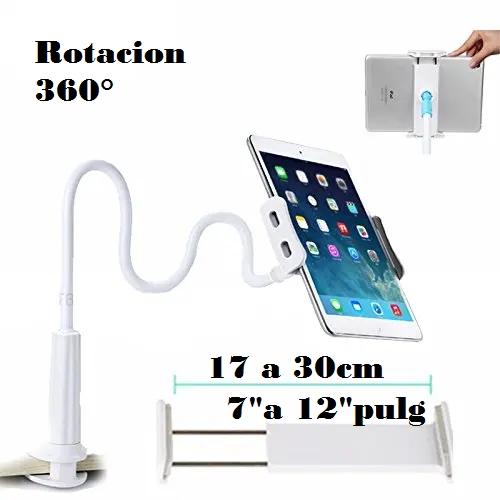 GANCHO portasoporte flexibe tablet rotacion 360° 7a12" - Imagen 2