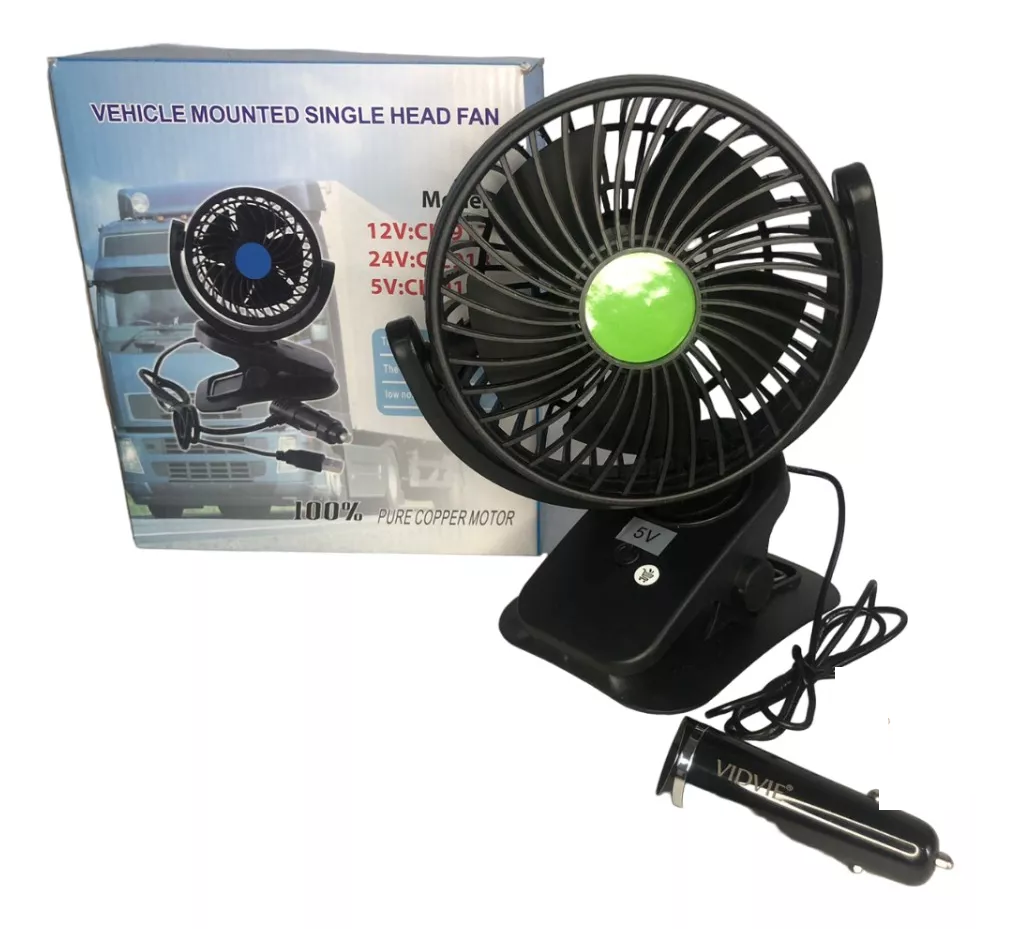 VENTILADOR Gancho  encendedor Carro 12v negro 12cm - Imagen 2