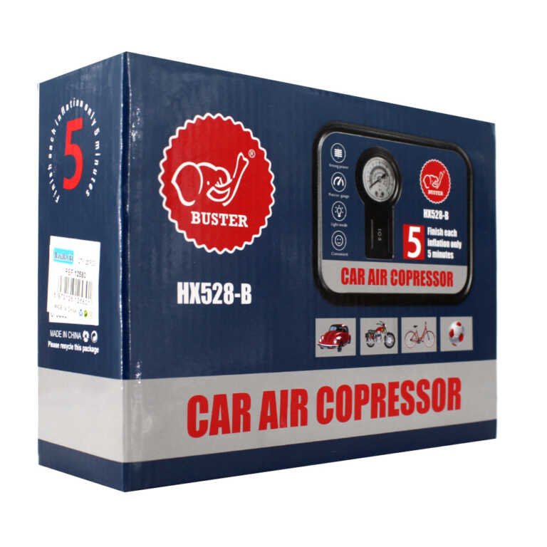 COMPRESOR AIRE mini inflador 12v ac hx528B buster 5min - Imagen 2