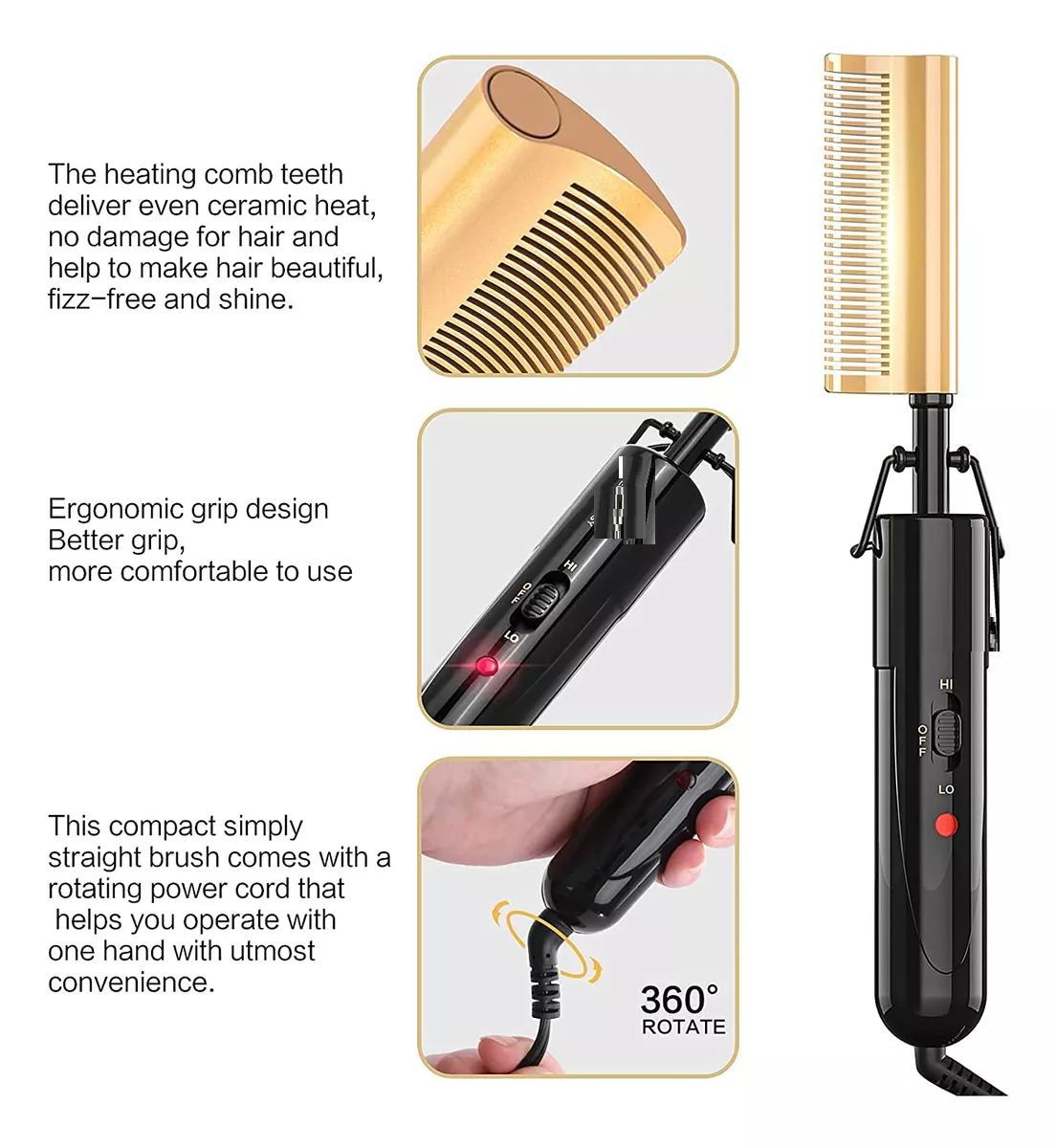 PLANCHA PEINETA Alisado Pelo Calor waer wa2082 x7 - Imagen 6