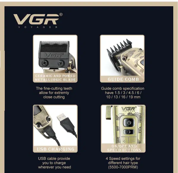 MAQUINA profesional hair clipper vgr v-005 - Imagen 5