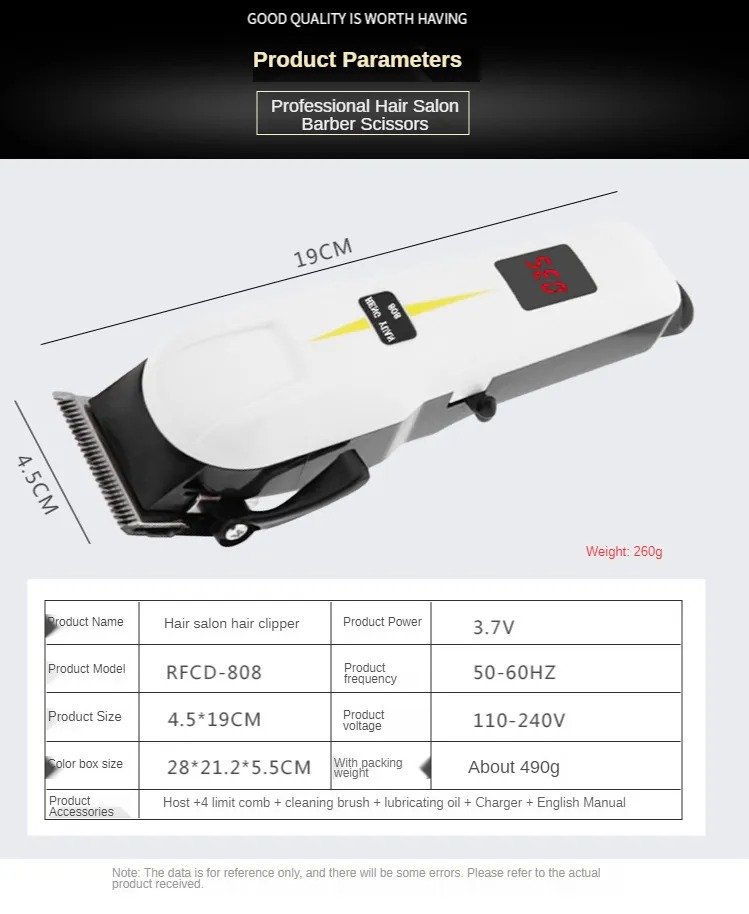 MAQUINA hengyuan corded clipper profesional Rfcd-808 - Imagen 5