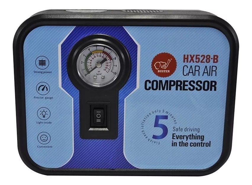 COMPRESOR AIRE mini inflador 12v ac hx528B buster 5min - Imagen 7
