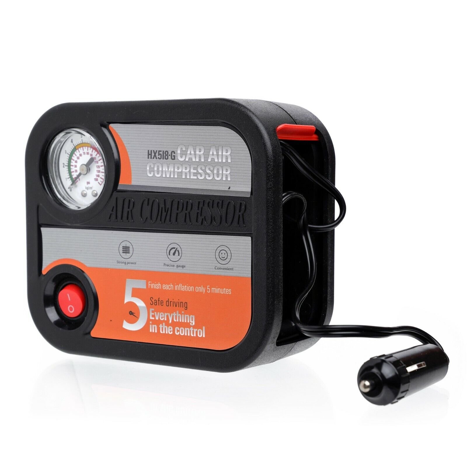 COMPRESOR AIRE mini inflador 12v ac hx518 buster 5min - Imagen 4