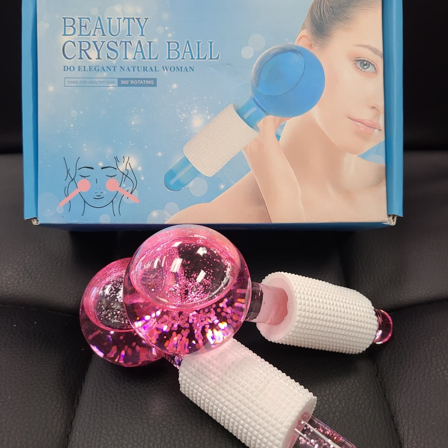 Bolas Cristal Frio Masajeador Facial Tonifica Cromoterapia Crystal Ball - Imagen 2