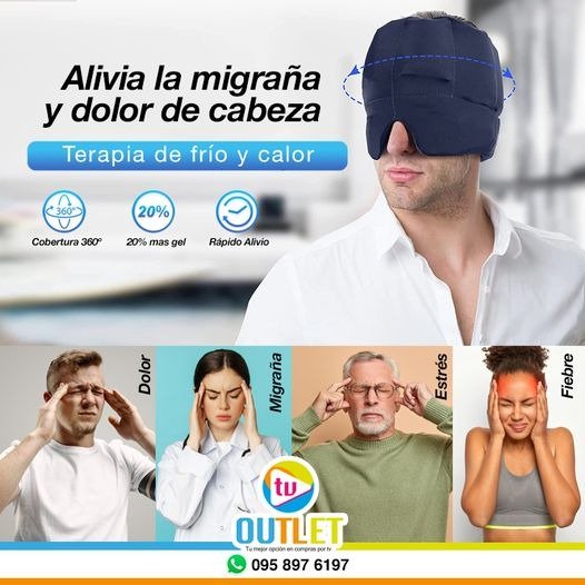 GORRO termico gel anti migrana o dolor cabeza - Imagen 4