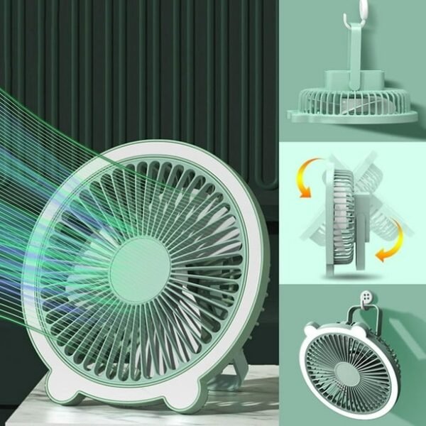 VENTILADOR LAMPARA colgable recargable pilas 20cm f2