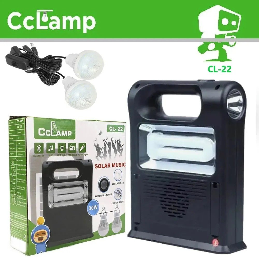 CARGADOR panel solar cl-22 30w led radio parlante bt mp3 powerbanck lampara - Imagen 4