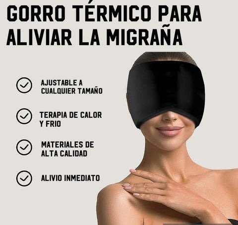 GORRO termico gel anti migrana o dolor cabeza - Imagen 2