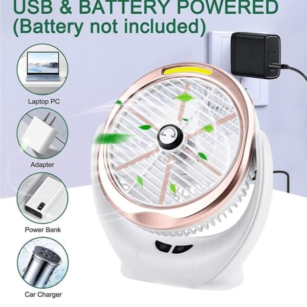 VENTILADOR Recargable Con Luz Led Yt-m2031-17 Cm