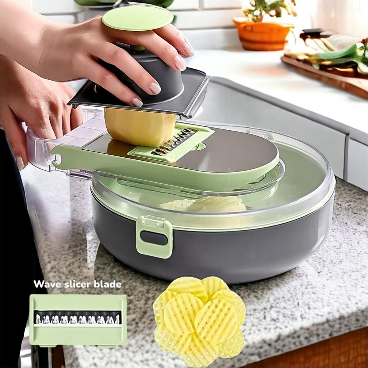 CORTADOR rebanador de vegetales y frutas picador cutter vegetable 9 function in 1 - Imagen 5