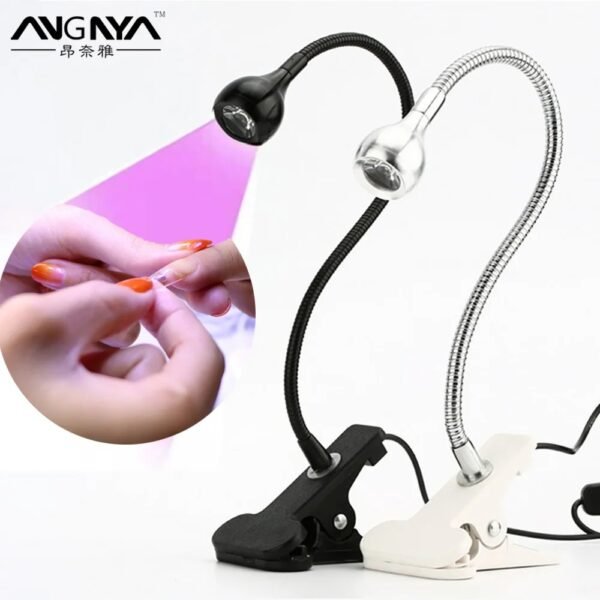 LAMPARA UV con Clip on para uñas, luces ultravioleta gancho flexibles UV