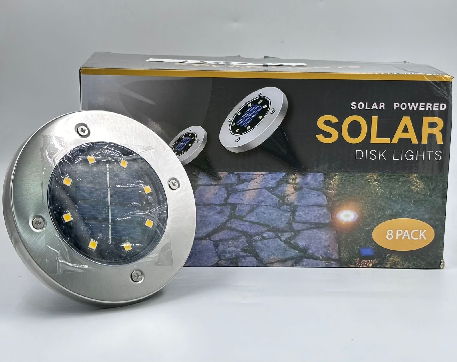 LAMPARA SOLAR 8LED jardin metal 2x40mil - Imagen 8