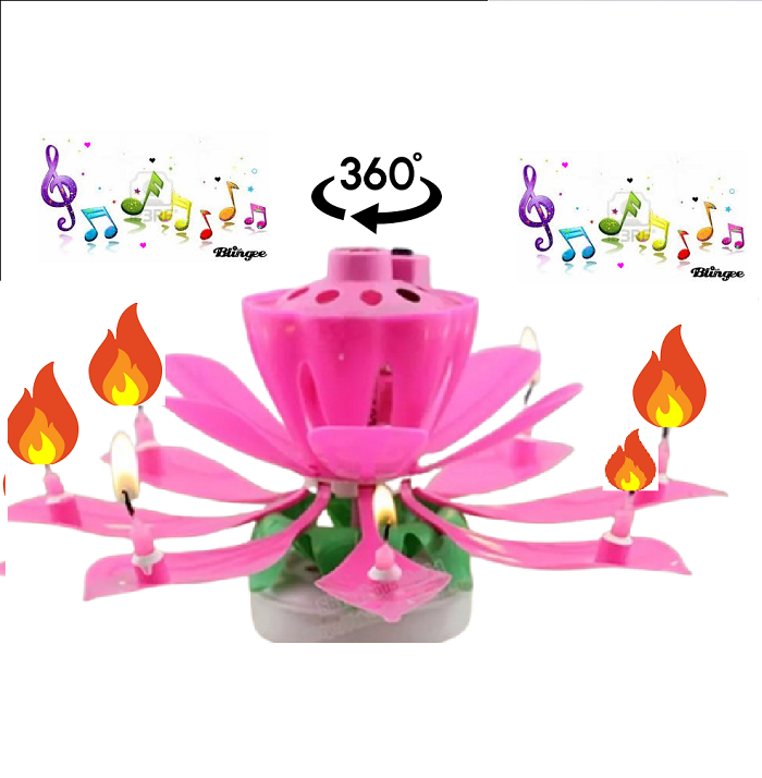VELA Cumpleaños musical giratoria 360°- 8velas