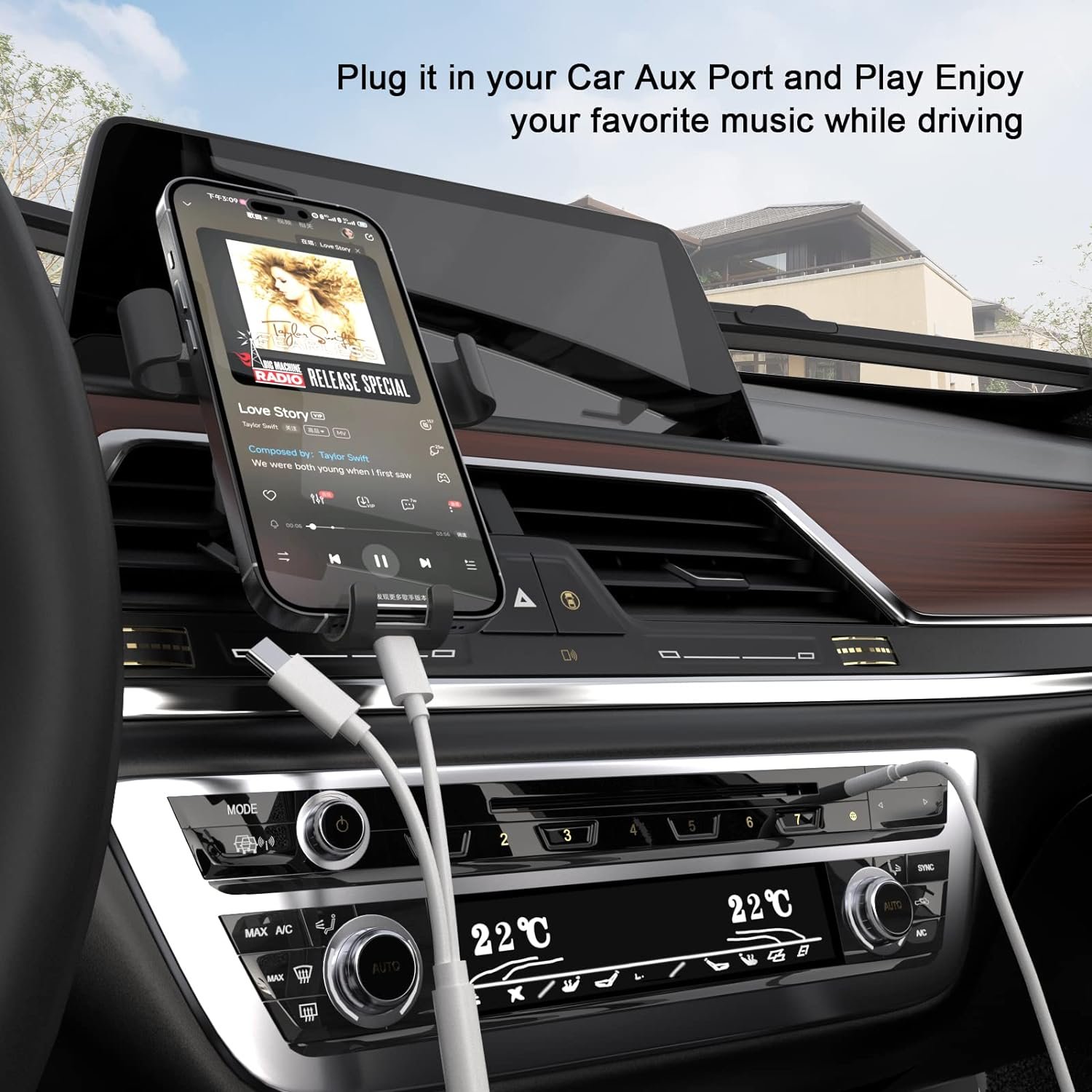 CABLE audio 8 pines a conector auxiliar 3,5 mm con conector macho iPhone y iPod - Imagen 6