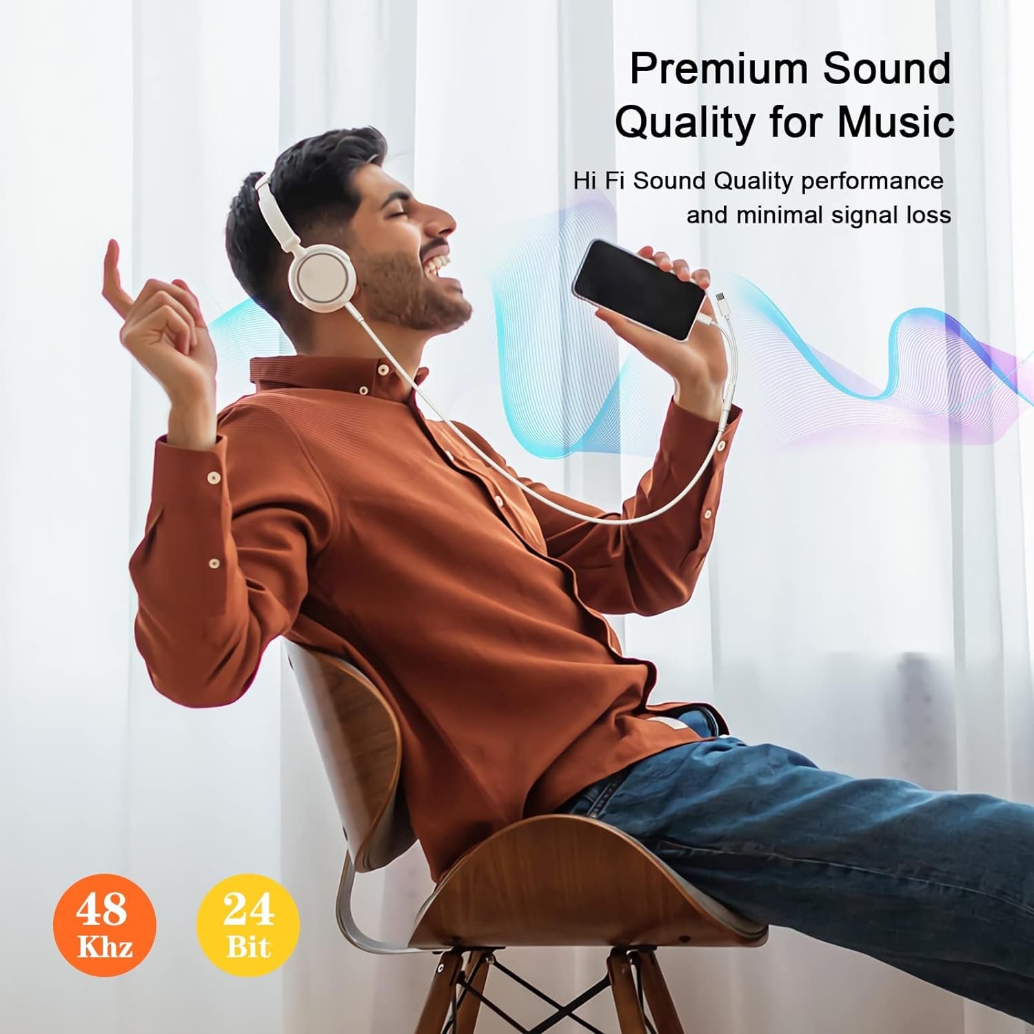 CABLE audio 8 pines a conector auxiliar 3,5 mm con conector macho iPhone y iPod - Imagen 5