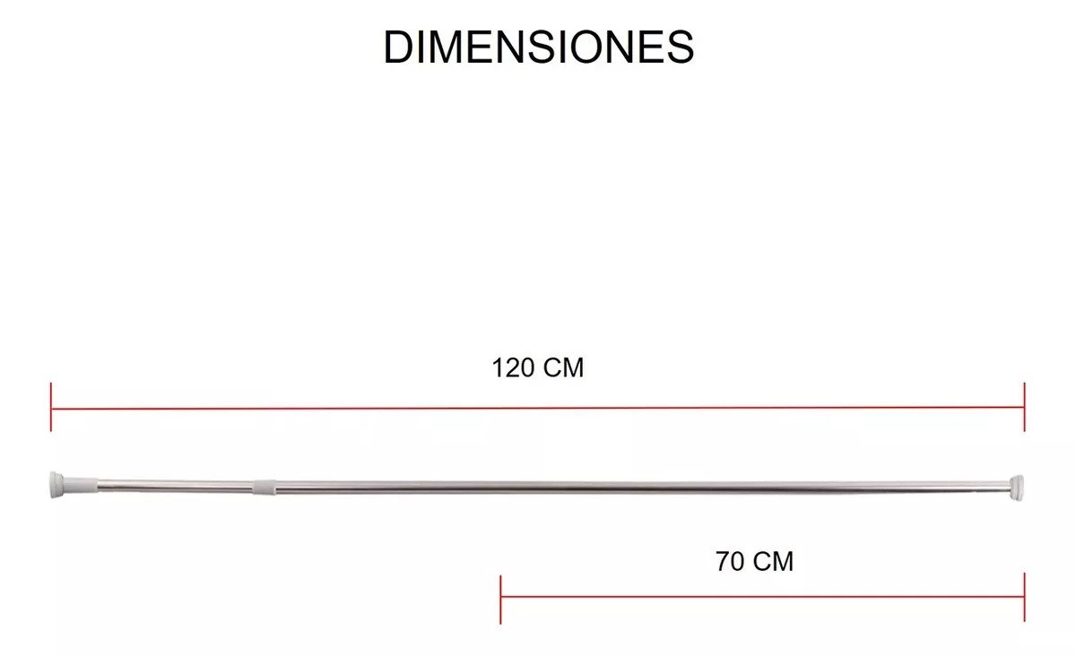 BARRA de cortina de tensión Metal shower curtain rod - Imagen 3