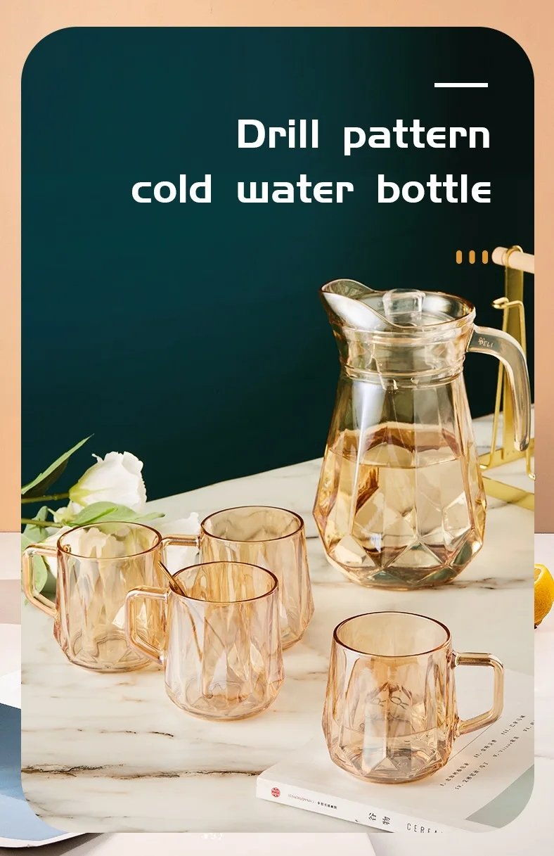 JARRA VIDRIO +4 vasos vidrio cristal - Imagen 4