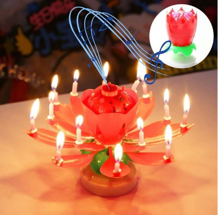 VELA Cumpleaños musical giratoria 360°- 8velas - Imagen 8