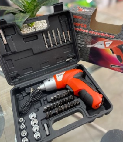 Destornillador eléctrico multifuncional juego de taladro de mano 4.8V 45 piezas - Imagen 3