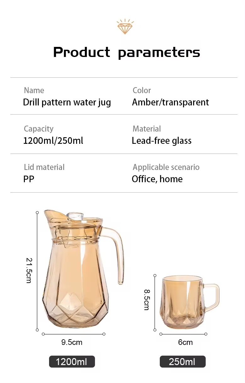 JARRA VIDRIO +4 vasos vidrio cristal - Imagen 3