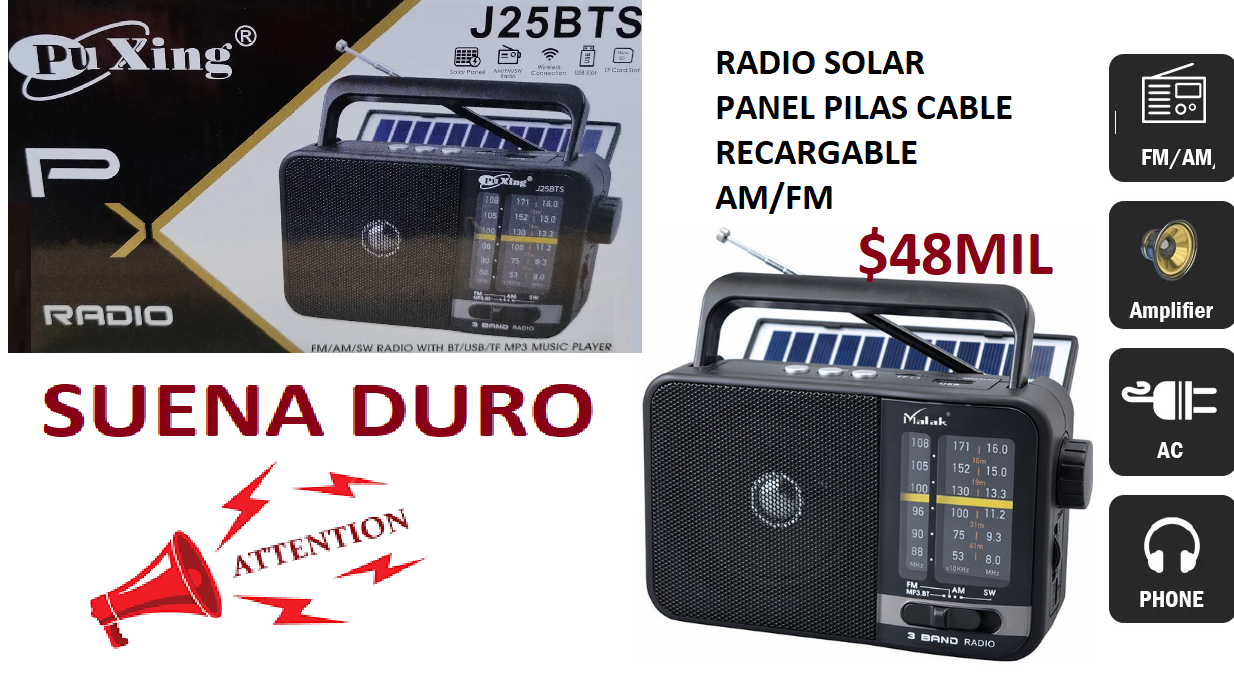 RADIO AM FM panel solar icf-1bts am/fm/sw 14cm (copia) - Imagen 6