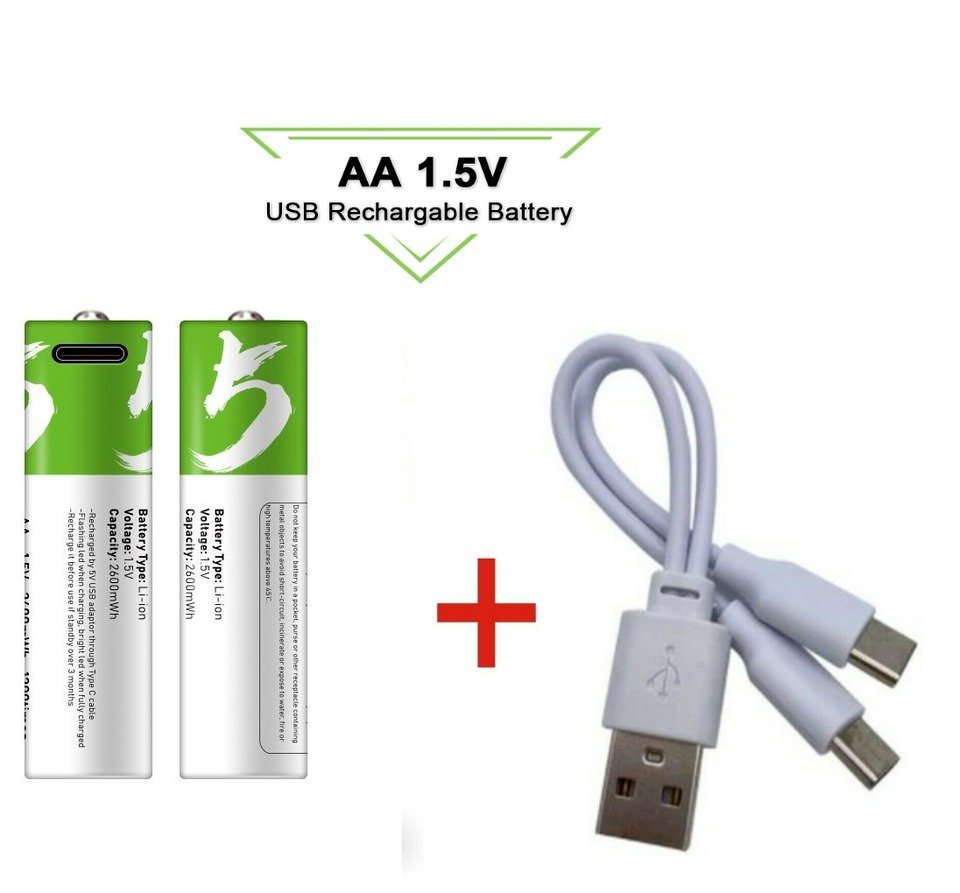 PILAs RECARGABLES AAA usb 1.5V Li-ion 500mAh tipoc - Imagen 5
