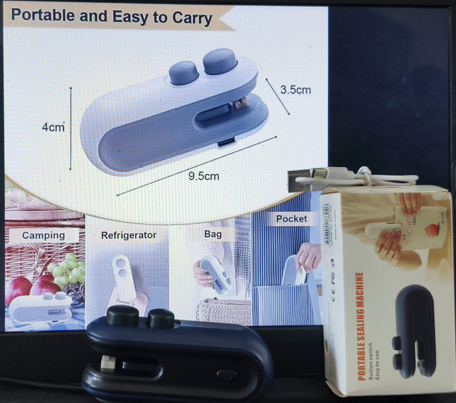 SELLADORA MANUAL PARA BOLSA RECARGABLE CORTADOR PORTABLE SEALING MACHINE - Imagen 4
