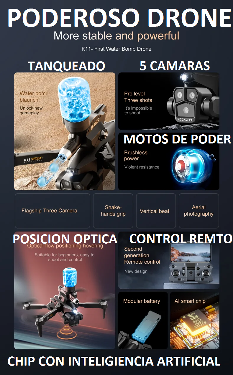 DRONE k11 bombadea bolas hidrohel-3cámara 8K , ANTIobstáculos, fotografía aérea, - Imagen 15