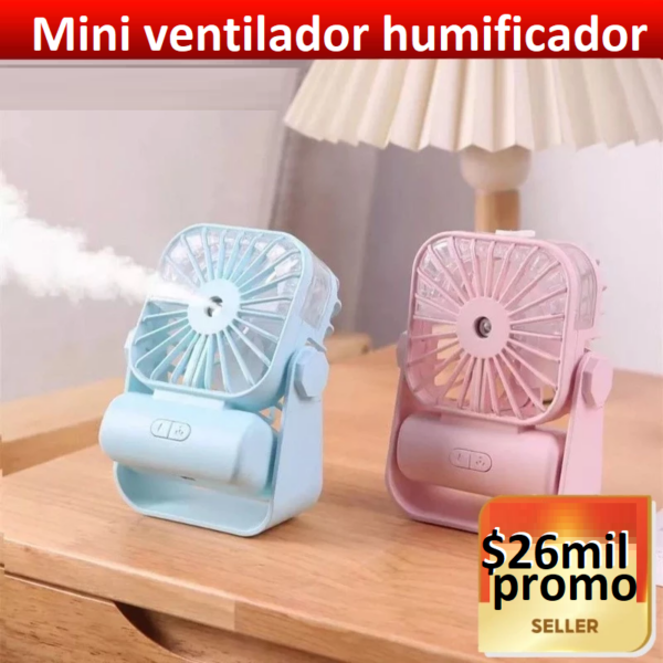 VENTILADOR mini humificador 12cm escritorio recargable usb
