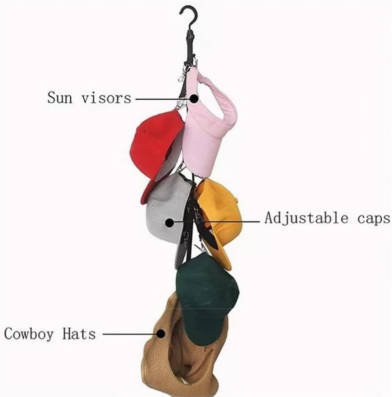 PERCHERO para gorra 8 clips para pared, puerta, armario, sombrero, exhibidor - Imagen 4