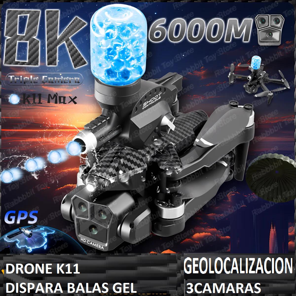 DRONE k11 bombadea bolas hidrohel-3cámara 8K , ANTIobstáculos, fotografía aérea, - Imagen 4