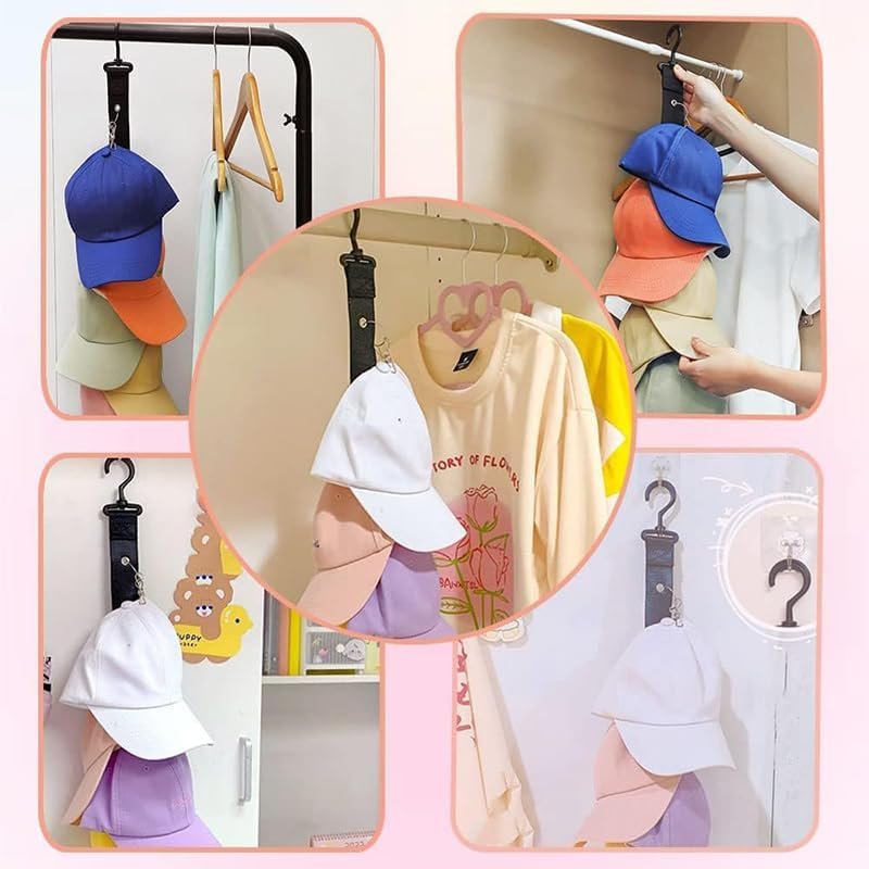 PERCHERO para gorra 8 clips para pared, puerta, armario, sombrero, exhibidor