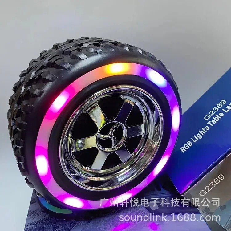 PARLANTE LLANTA rueda rgb suena dura 17cm bluetooth - Imagen 4