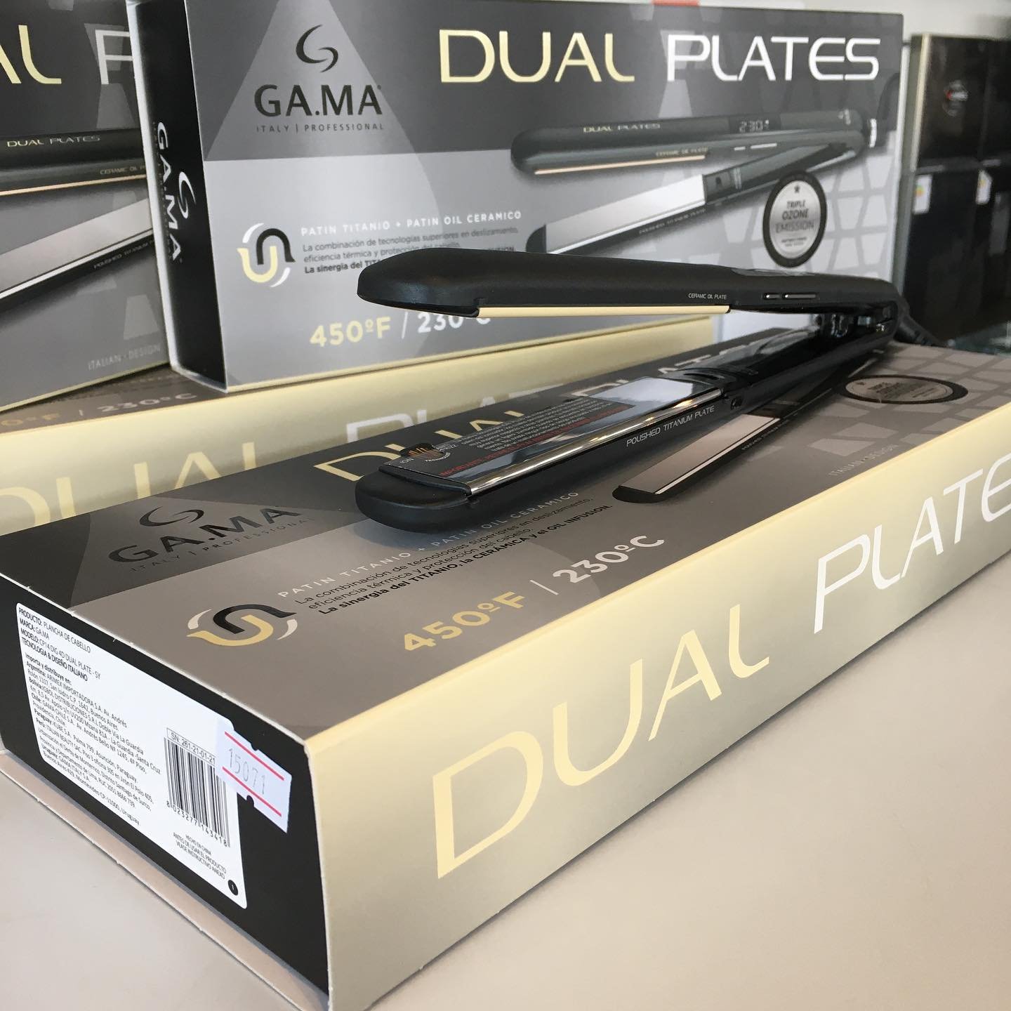 PLANCHA CABELLO GAMA Dual plates Profesional Titanio Aceites Pelo 450f/230c - Imagen 7